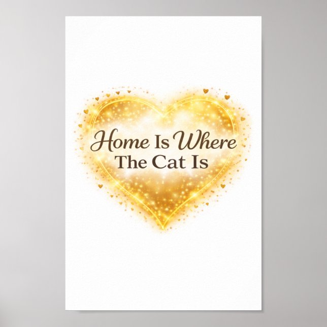Poster Home Is Where the Cat Is Printable Wall Art  (Frente)