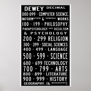 Poster Home Library Dewey Decimal Busroll