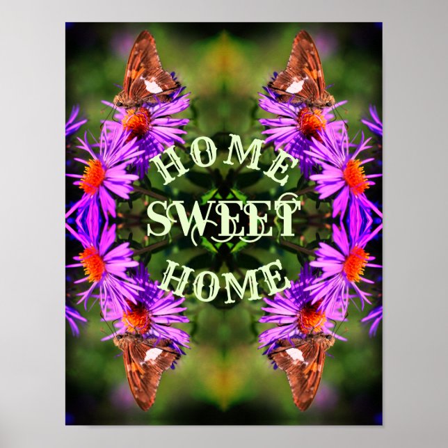 Poster Home Sweet Home Butterfly Abstrato (Frente)