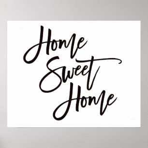Poster Home Sweet Home Elegant Black Script