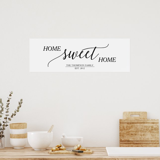 Poster Home Sweet Home Family Name (Cozinha)