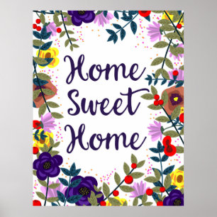 Poster Home Sweet Home Floral Reef