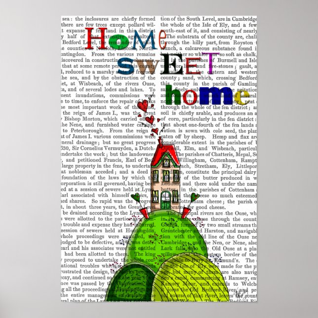 Poster Home Sweet Home Illustration (Frente)