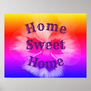 Poster Home Sweet Home Pansy Flower
