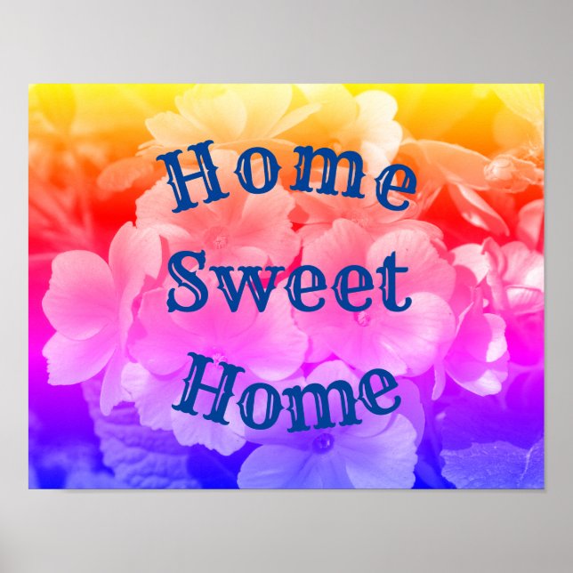 Poster Home Sweet Home Primrose Flowers (Frente)
