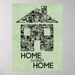 Poster Home Sweet Home Wall Art Canvas