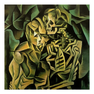 Póster Homem-abstrato e Arte Geométrica Do Esqueleto