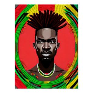 Póster Homem Africano Rei Negro Melanin Bruh Irmão