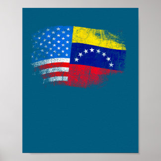 Poster Homem Bandeira Americana EUA Apoio Venezuela