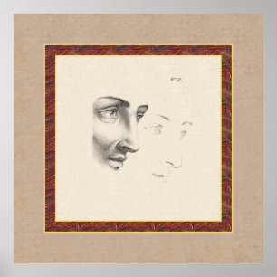 Poster Homem clássico legante em perfil francês antigo