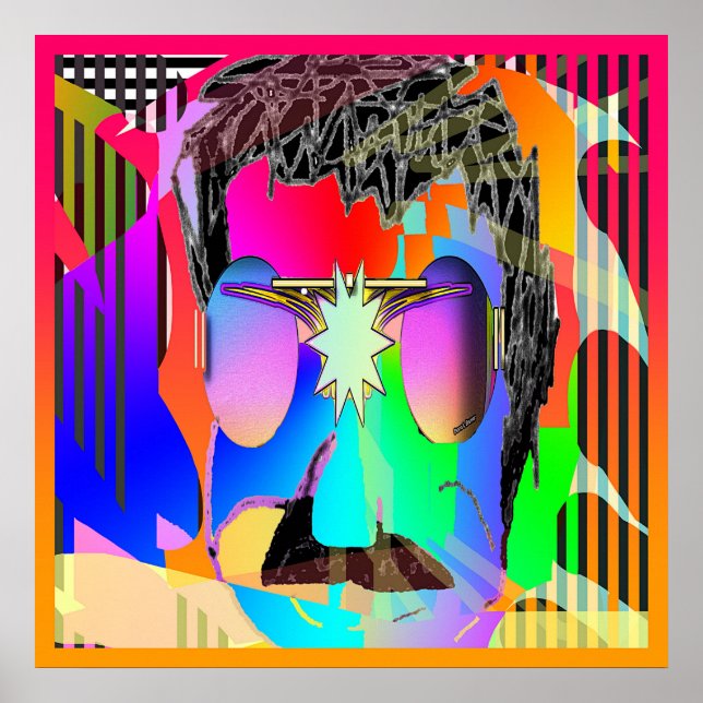 Poster Homem com lentes roxas (Frente)