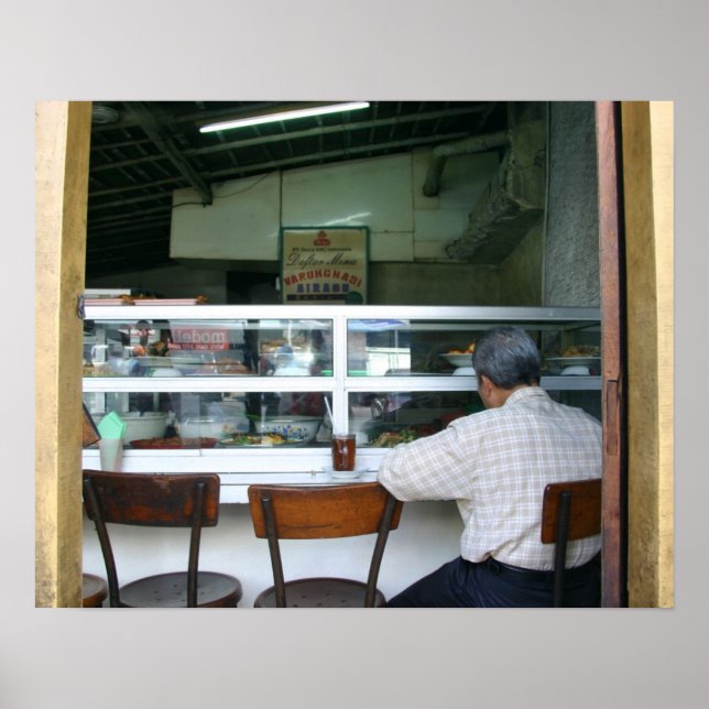 Póster Homem comendo sozinho (Frente)