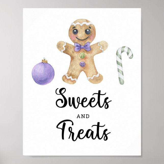 Poster Homem de biscoito de gengibre - festa de bebê com  (Frente)