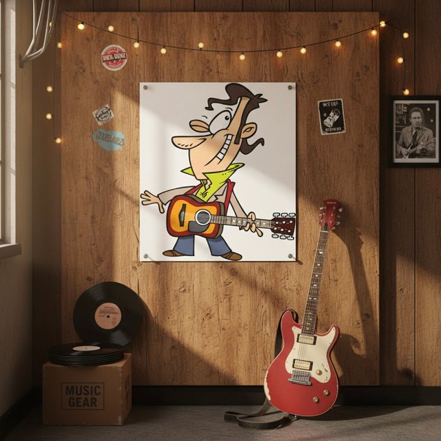 Poster Homem de Guitarra Rockstar (Criador carregado)