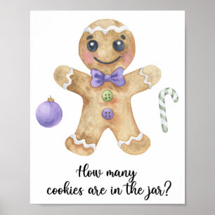 Poster Homem de pão-de-gengibre - adivinha quantos biscoi