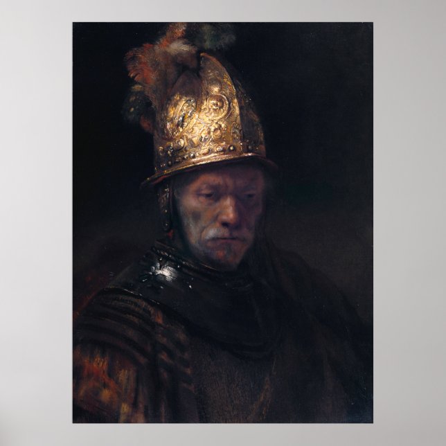 Poster Homem de Rembrandt com um capacete dourado (Frente)