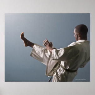 Póster Homem do afro-americano que elabora o gym