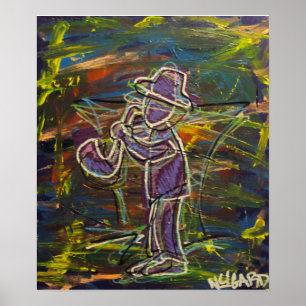 Póster Homem do jazz