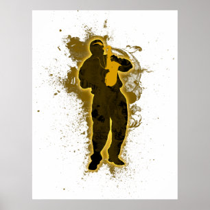 Póster Homem do jazz