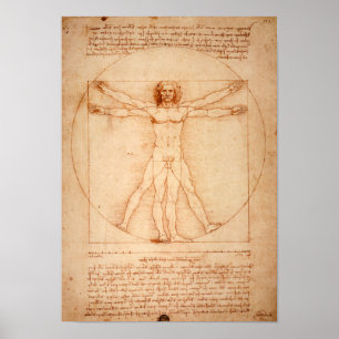 Poster Homem do Vitruvian de da Vinci (1487)