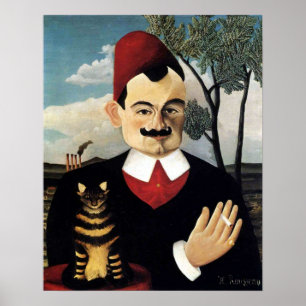 Póster Homem e gato, Henri Rousseau