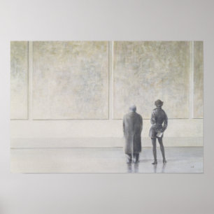 Poster Homem e mulher em uma galeria de arte