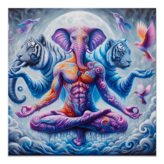 Póster Homem elefante espiritual (Frente)