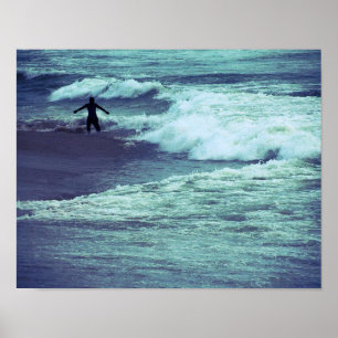Poster Homem em ondas do mar