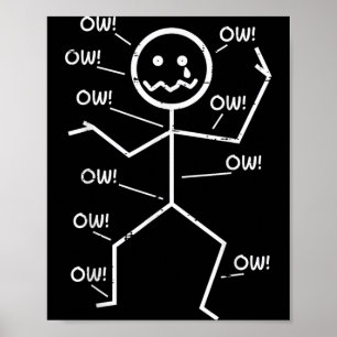 Poster Homem engraçado de dor meme humor homens Stickman