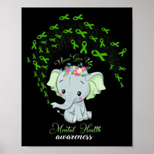 Poster homem guerreiro da consciência mental de elefante