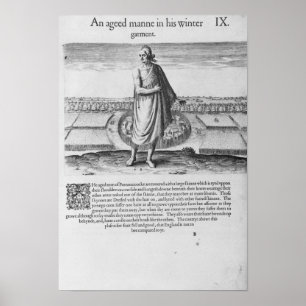 Póster Homem indiano idoso em seu vestuário do inverno