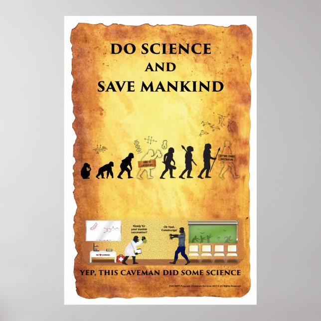 Poster Homem Inteligente: Faça ciência e salve a humanida (Frente)