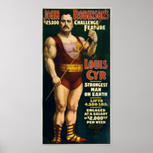 Póster Homem Mais Forte Da Terra - Vintage Strongman