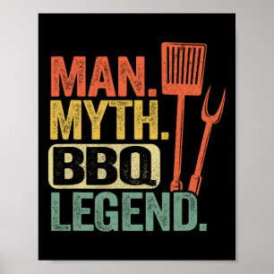 Poster Homem Mito Lenda Churrasco Churrasqueiro Pai Gordu