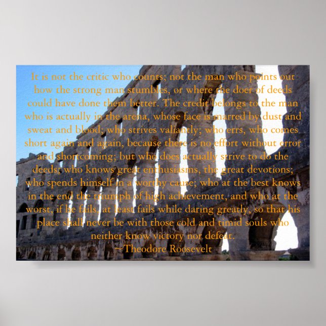 Poster Homem na Arena por Theodore Roosevelt (Frente)