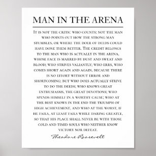 Poster Homem no discurso da Arena, citação de Theodore Ro