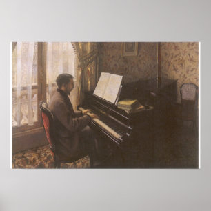 Poster Homem novo que joga o piano por Gustave