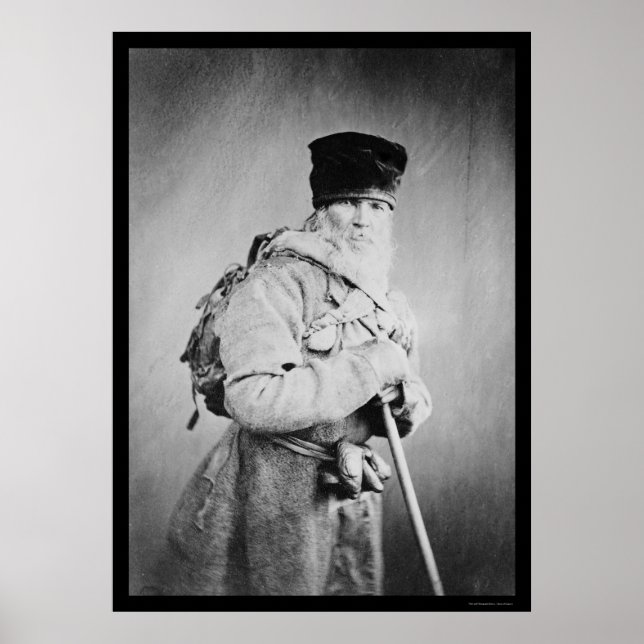 Póster Homem russo barbudo Vestindo uma mochila 1880 (Frente)