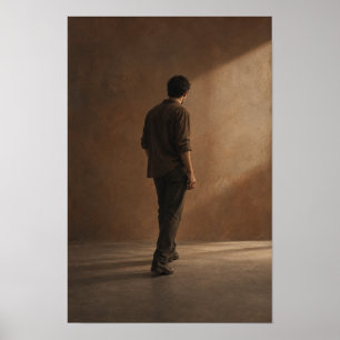 Poster Homem Solitário em Interior Figurativo Aconchegant