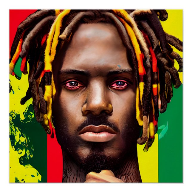 Póster Homem Triste Rei Negro Melanin Bruh Irmão (Frente)