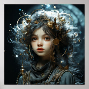 Poster Homem-Véu com Posto de Vintage Doutor Máscara da P