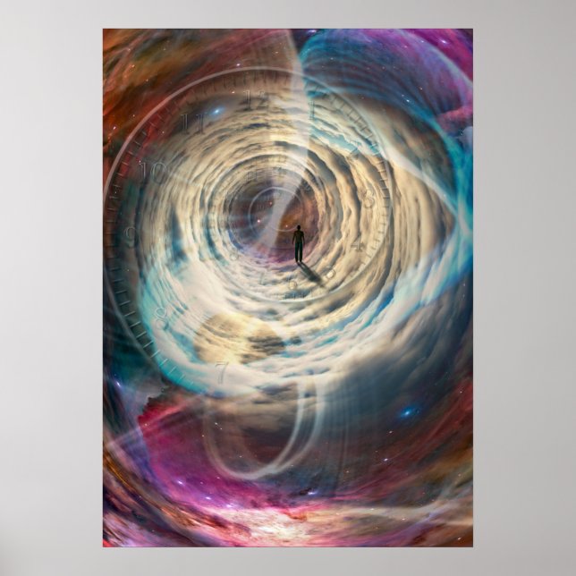 Poster Homem viajando no tempo e no espaço (Frente)