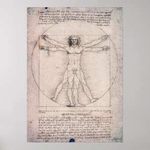 Poster Homem Vitruviano, Leonardo da Vinci