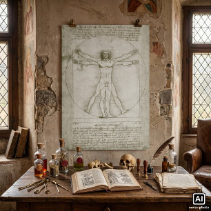 Poster Homem Vitruviano por Leonardo da Vinci