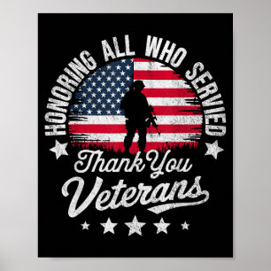 Poster Homenageando a Todos os que Serviram Obrigado Dia