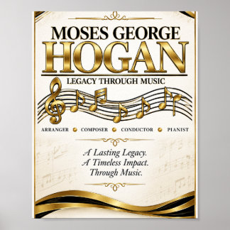 Poster Homenagem à Legado de Moses George Hogan Através d