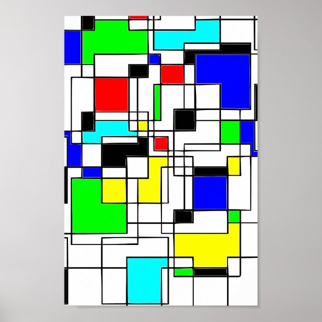 Poster Homenagem Aleatória A Mondrian (Frente)