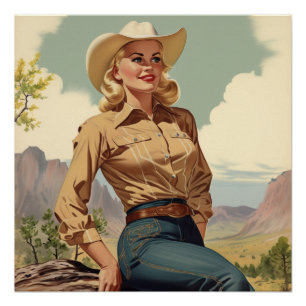 Póster Homenagem ao Espírito de Cowgirl: Sussurros Selvag