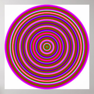 Póster Homenagem da arte Op aos círculos concêntricos