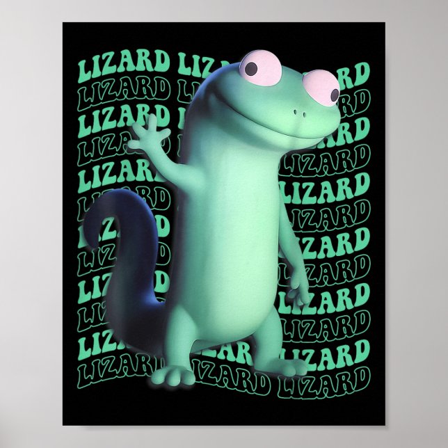 Poster Homens Animais Engraçado Lizard Meme _4 (Frente)